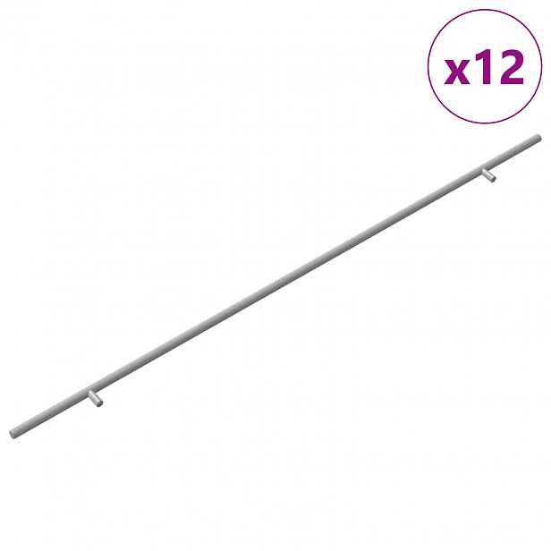 vidaXL Madlo na skříň 12 ks Stříbrná 900 mm Nerezová ocel