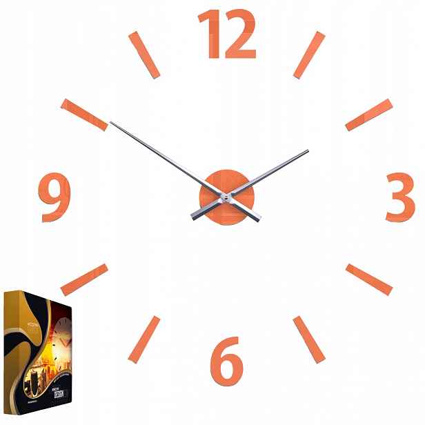 Nástěnné hodiny v moderním křemenném stylu Akryl Klaus Orange Kulatý