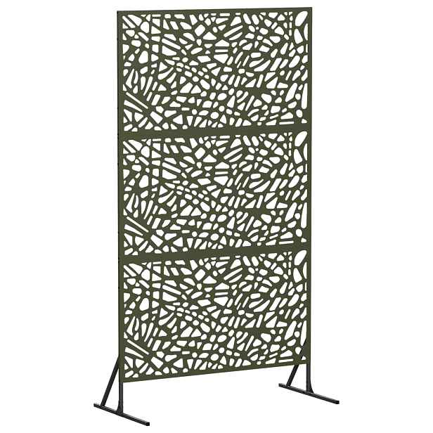 vidaXL Obrazovka pro soukromí 100 x 50 x 180 cm Ocel Olivově zelená