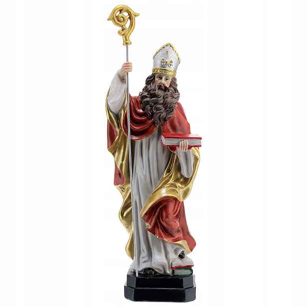 Figurka Svatého Augustina Biskupa *ručně Malovaná* – 31 cm vysoká