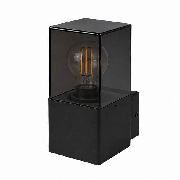Led Nástěnné Svítidlo Čtvercové 40W E27 IP44 Černý Hliník