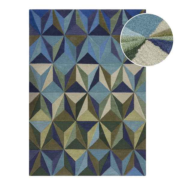 Modrý vlněný koberec 160x230 cm Reverie – Flair Rugs