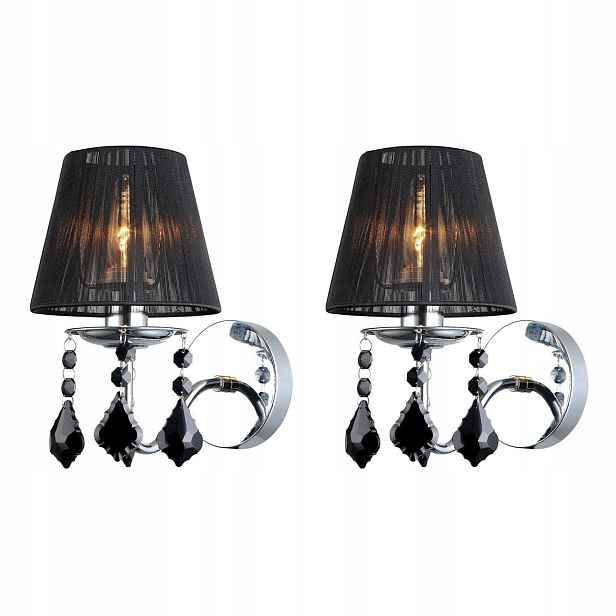 Sada 2 černých stylových nástěnných lamp Cornelia Italux