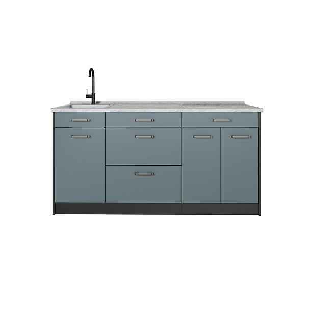 Vicco KUCHYŇSKÝ BLOK R-Line, Modrošedá/Antracit, 160 cm bez pracovní desky