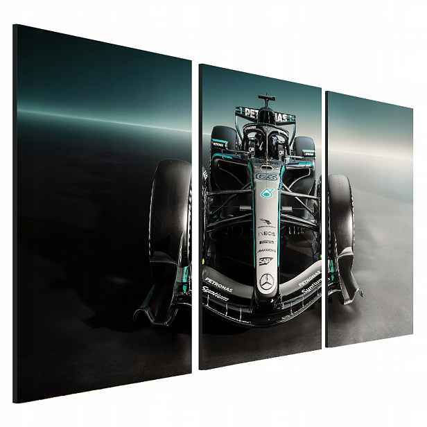 Obraz F1 Russell Mercedes-AMG Formule 1 triptych 3-dílný 40x90 cm
