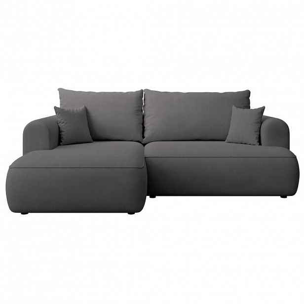 Selsey ROHOVÁ ROZKLÁDACÍ POHOVKA Ovo Mini tmavě šedá, se žinylkovým potahem Easy Clean