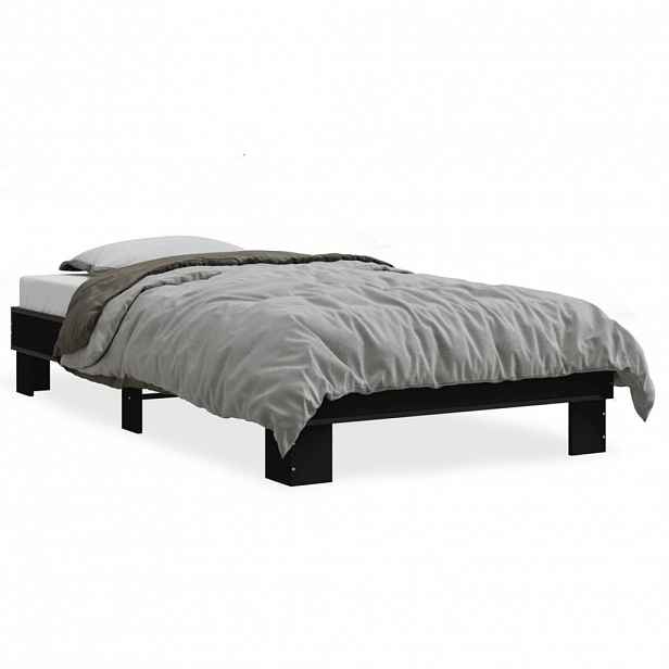 vidaXL Rám postele černý 90 x 190 cm kompozitní dřevo a kov