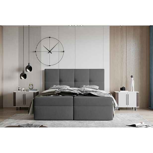 Boxspringová postel 180x200 MOSELA 2 - šedá
