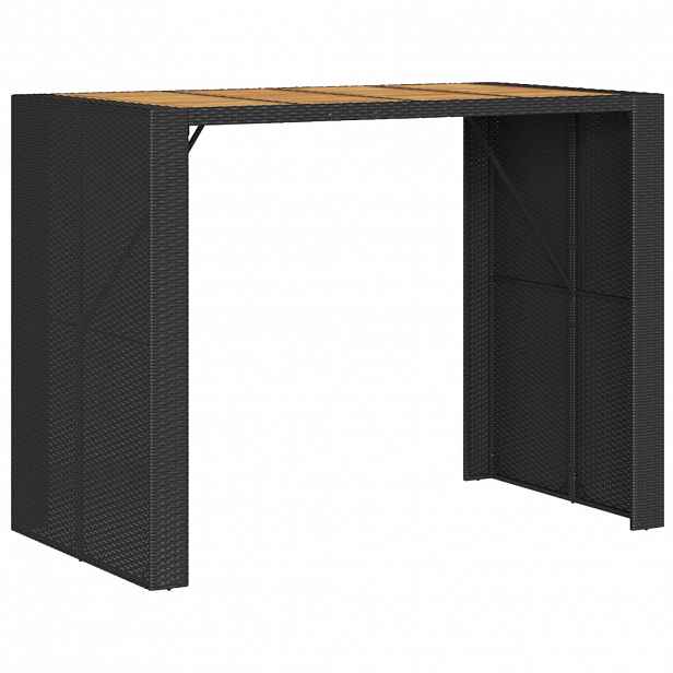 vidaXL Zahradní barový stůl s akáciovou deskou černý 145 x 80 x 110 cm