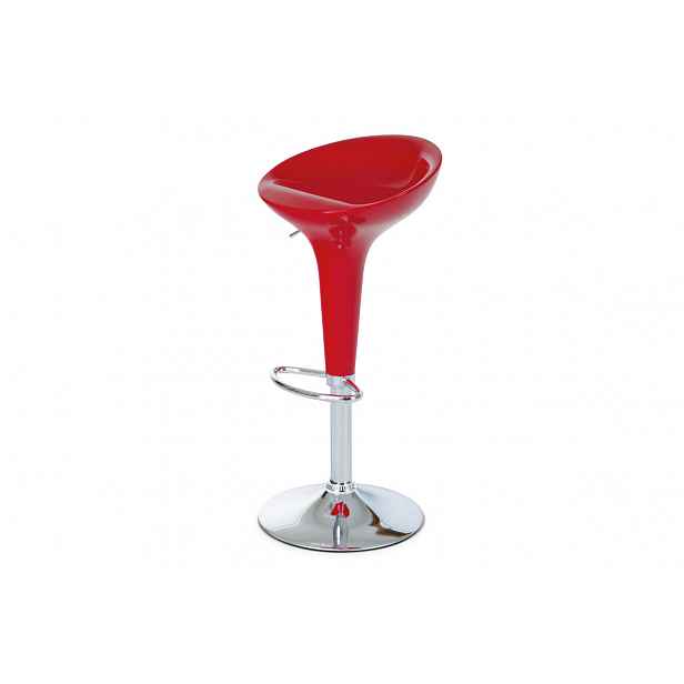 Barová židle červená/plast chrom