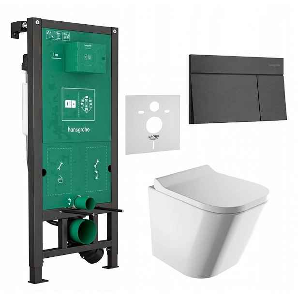 7v1 Sada Wc Stelaz Hansgrohe iFrame Wc Mísa Rim Omnires Tlačítko