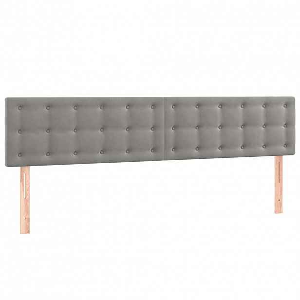 vidaXL Čela postele světle šedá 160x5x78/88 cm samet