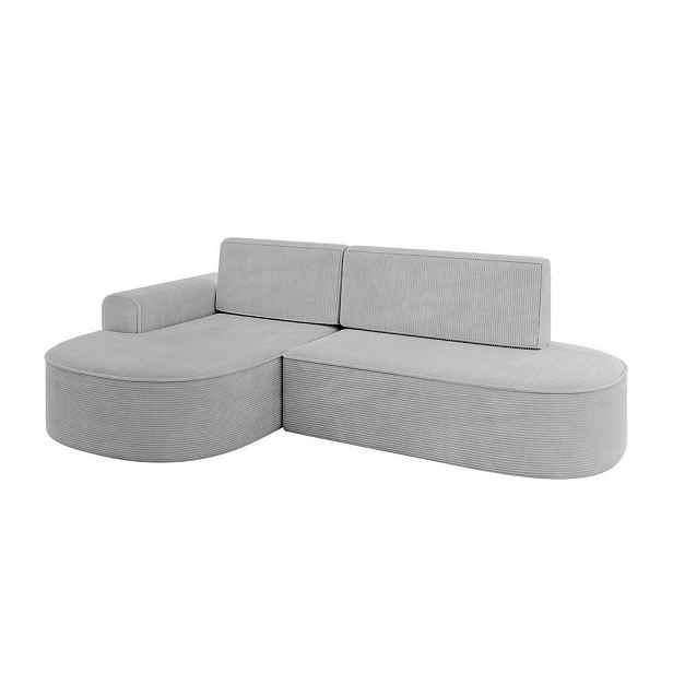ALTDECOR ROHOVÁ SEDAČKA s funkcí spaní a otomanem, levá MARI-L1-S 283x167x85 Šedá Manšestr