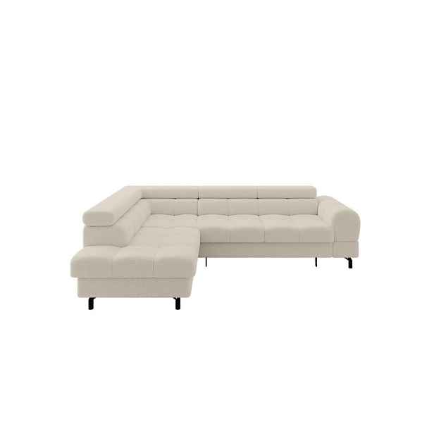 ALTDECOR ROHOVÁ SEDAČKA s funkcí spaní otomana vlevo LUMA-L 272x203x70 béžová buklé