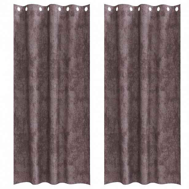 vidaXL Sametové závěsy 2 ks Hnědá 260 x 140 cm samet