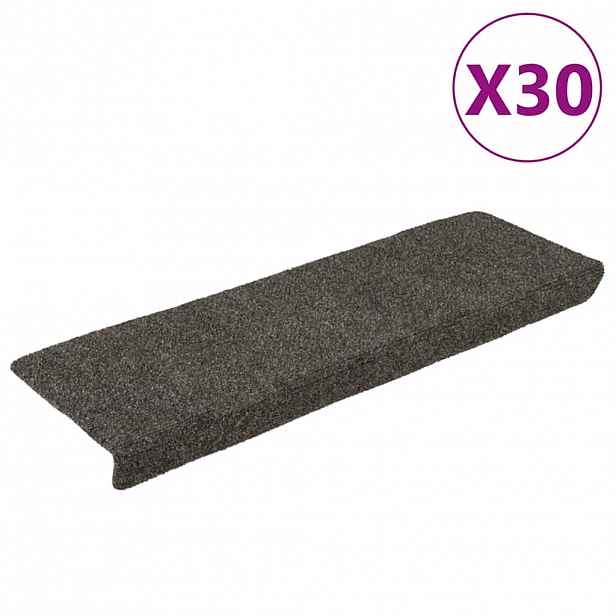 vidaXL Schodové rohože samolepicí 30 ks 65 x 21 x 4 cm antracitové s obdélníkovým okrajem