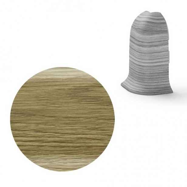 Vnější roh k soklu Naturel pinie , PVC délka 0,5 cm, výška hrany 56 mm, NATNGTZ65