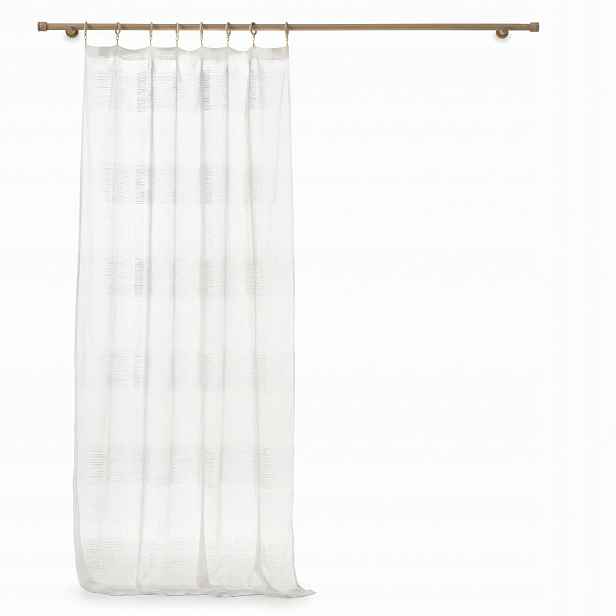 Záclona na dřevěných průchodech Dalton Blanc, 140 x 240 cm