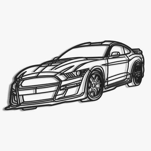 Dřevěný obraz Ford Mustang nástěnná dekorace 3D obraz