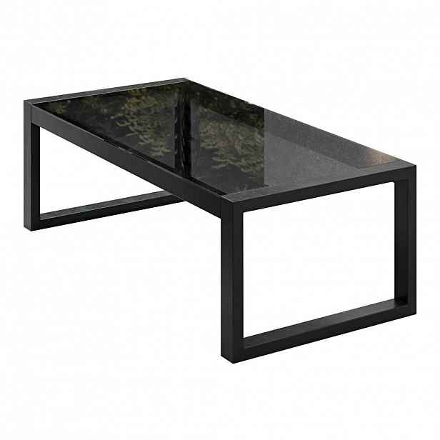 Beautysofa ZAHRADNÍ stůl Stella z tvrzeného skla s kovovými nohami, 110 cm, černý