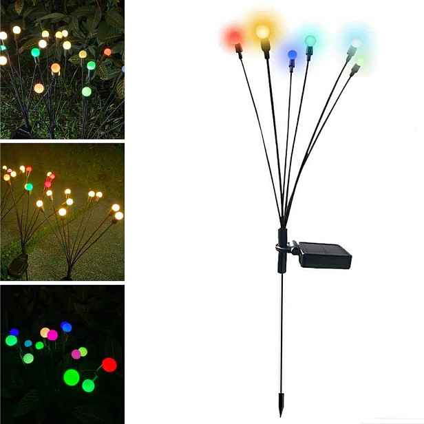 Solární Lampa Led Swing Zahradní Kuličky