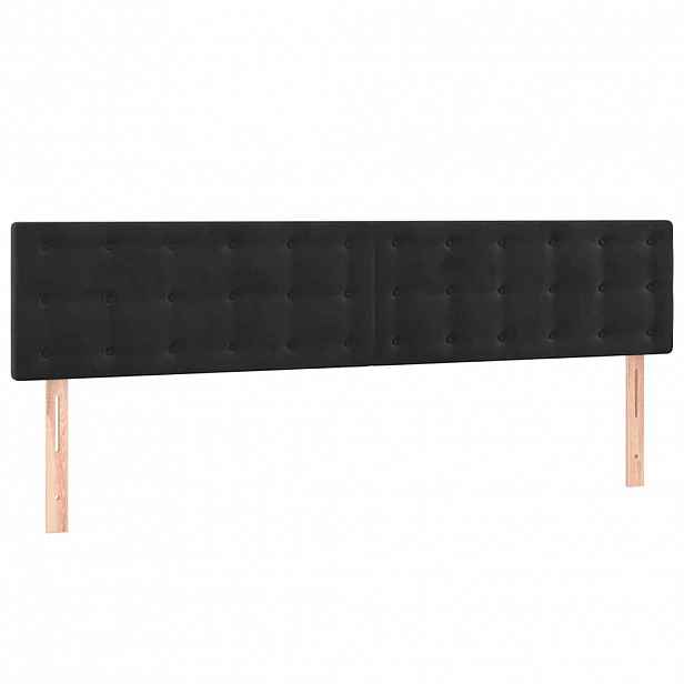 vidaXL Čela postele černá 160x5x78/88 cm samet