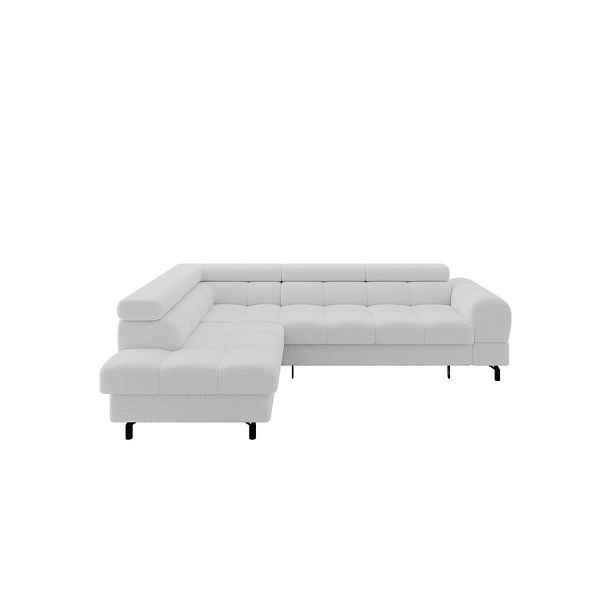 ALTDECOR ROHOVÁ SEDAČKA s funkcí spaní otomana vlevo LUMA-L 272x203x70 bílá buklé