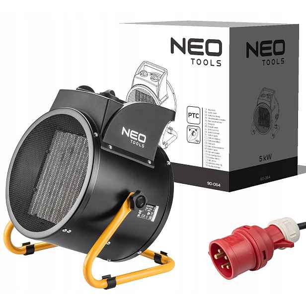 Keramický elektrický ohřívač Ptc s termoventilátorem Neo Tools 5 kW 400 V