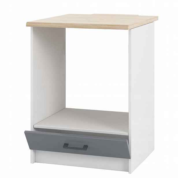 Kuchyňská skříňka Stojící spodní část pod troubu Šedá Akryl Lesk a Pracovní deska 60 cm