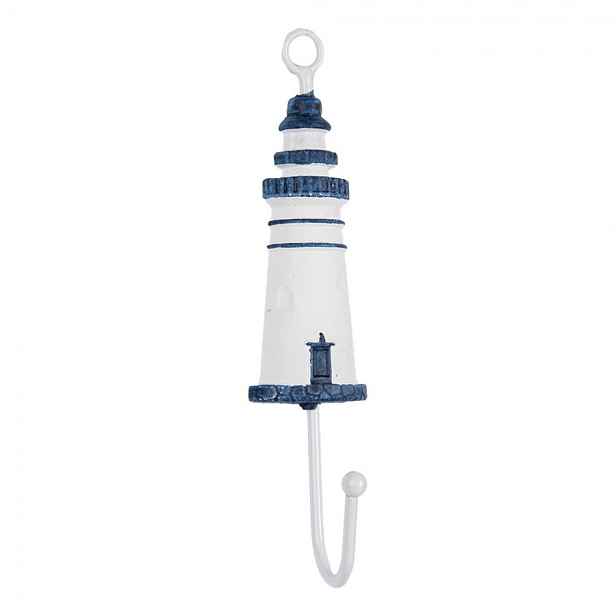 Nástěnný háček zdobený majákem Lighthouse Nautic - 4*4*18 cm Clayre & Eef