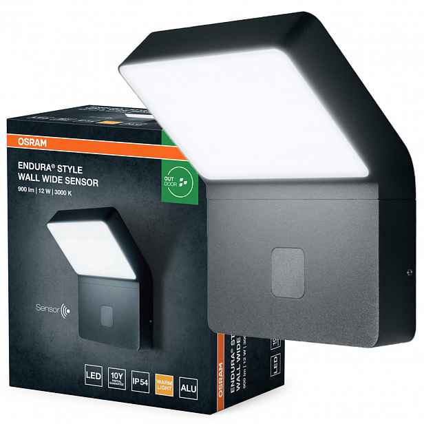 Zahradní nástěnné svítidlo Led Fasádní lampa Snímač pohybu 11.5W 3000K IP44 Osram