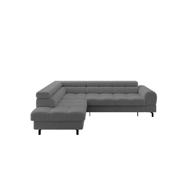 ALTDECOR ROHOVÁ SEDAČKA s funkcí spaní otomana vlevo LUMA-L 272x203x70 šedá buklé