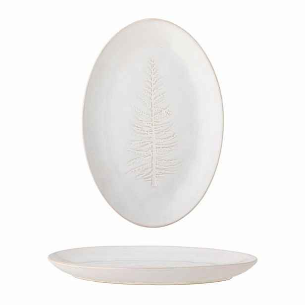 Kameninový servírovací talíř délka 31 cm WINTER Bloomingville - přírodní