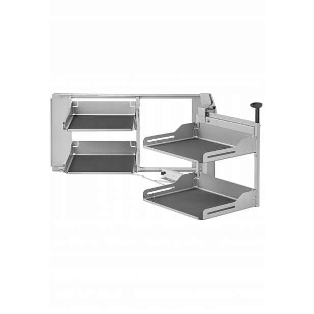 Rohový Koš Peka Magic Corner Comfort Libell 1000/600, Montáž Pravá Šedá