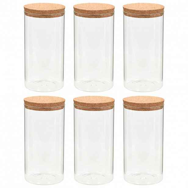 vidaXL Skleněné dózy s korkovým víčkem 6 ks 1400 ml