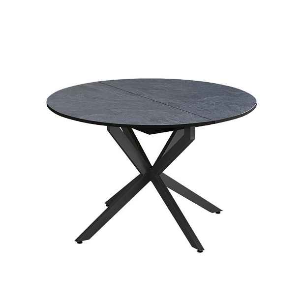 Vicco JÍDELNÍ STŮL Loyd, Antracit/Černá, 120-160 x 120 cm Rozšiřitelný