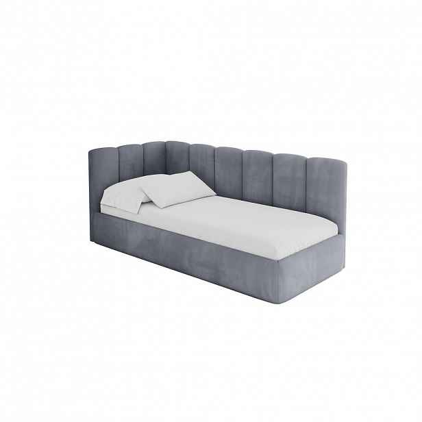 ALTDECOR JEDNOLŮŽKOVÁ POSTEL pro mládež s úložným prostorem, vpravo - DEXY 80x200 šedá