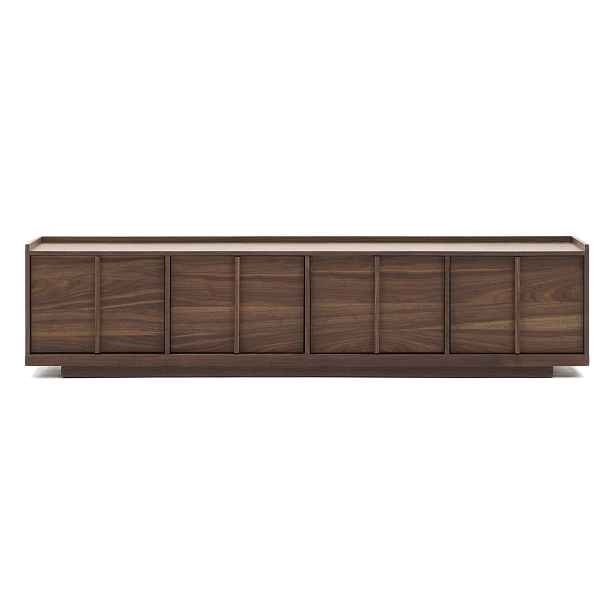 Hnědý TV stolek v dekoru ořechu 200x47x40 cm Onix – Kave Home