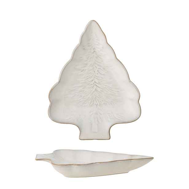 Kameninový dekorativní talíř délka 22 cm WINTER Bloomingville - přírodní