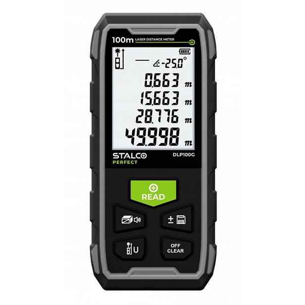 Laserový Dálkoměr Stalco Perfektní DLP100G 100 M Zelený Paprsek