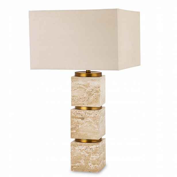 Stolní lampa pinterest loft béžová zlatá travertin přírodní boho Japandi