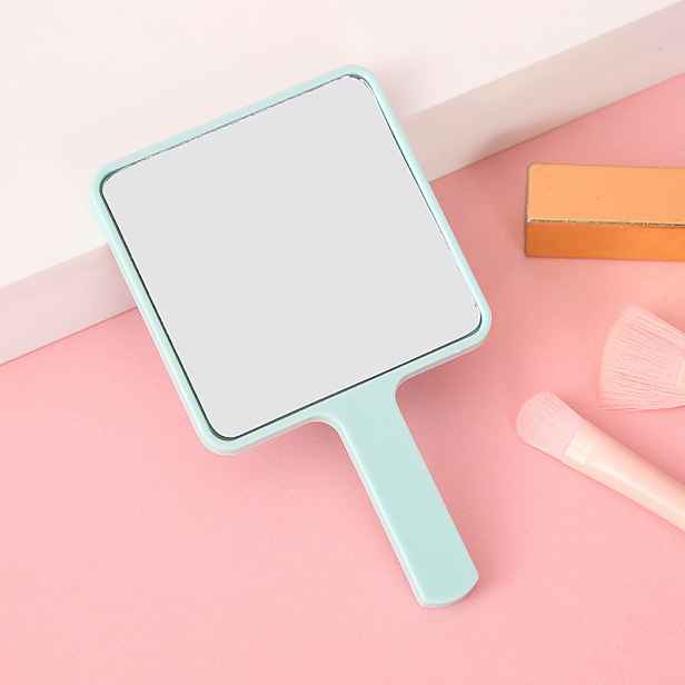 TEMU 1ks 11cm Ruční Make-up Zrcátko, Malé Přenosné Zrcátko s Rukojetí pro Dívky a Studenty, Nezbytný Dárek pro Opravu Make-upu, Cestovní Nezbytnosti