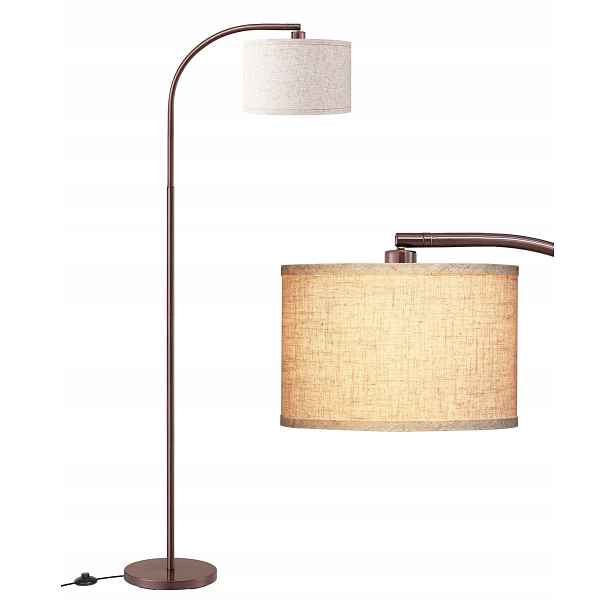 Edishine Podlahová lampa oblouková 161 cm E27 Led Hnědá Regulovatelný Abažur