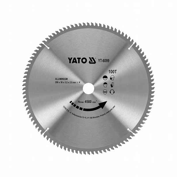 Kotoučová Pila Na Hliník 350 MM 100 Zubů Otvor 30 MM Tct Yato
