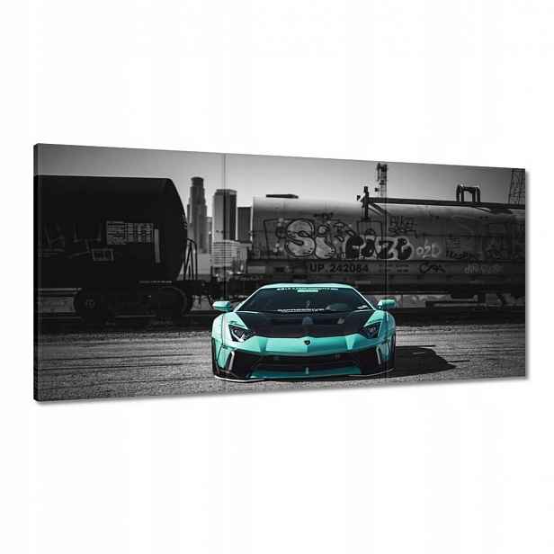 Obrazy 180x90 Tyrkysové Lamborghini