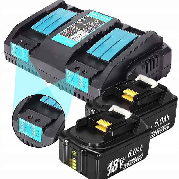 2 Baterie 18V 6AH Rychlonabíječka DC18RC Do 18V Pro BL1860 BL1850