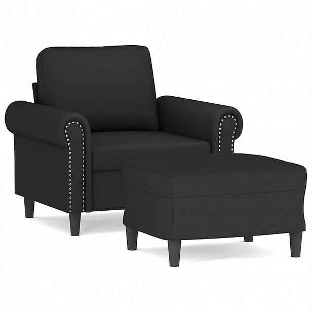 vidaXL Křeslo s podnožkou černé 60 cm samet