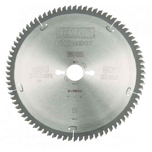 DeWALT - Pilový kotouč 250x30 mm, 80 zubů DT4287