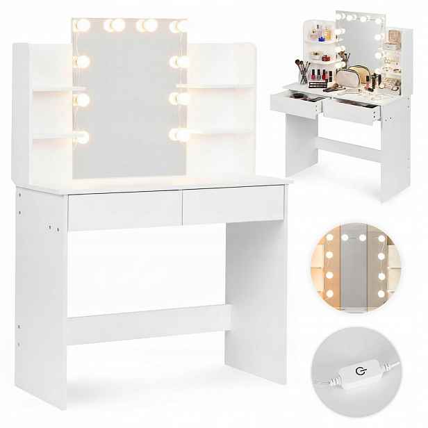 ModernHome FH-DT220108 Kosmetický toaletní stolek s Led zrcadlem, taburet