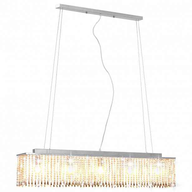 vidaXL Stropní lampa s křišťálovými korálky stříbrná 104 cm E14